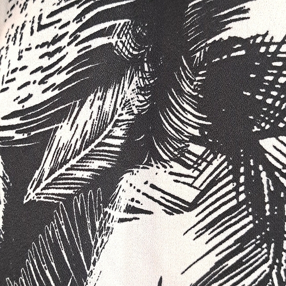 S.O.R.A.D.  Shorts Palm Tree Print Black & Cream Size Large Vintage - Picture 4 of 4